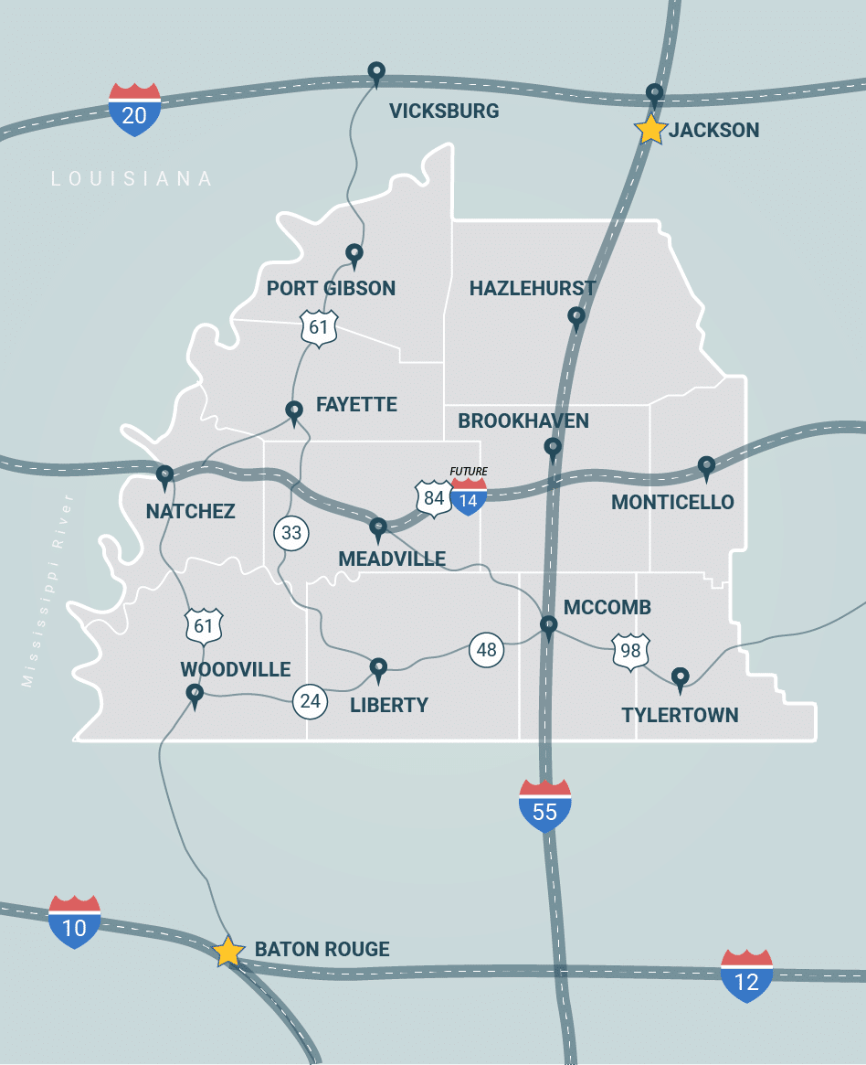 Southwest Mississippi regional view